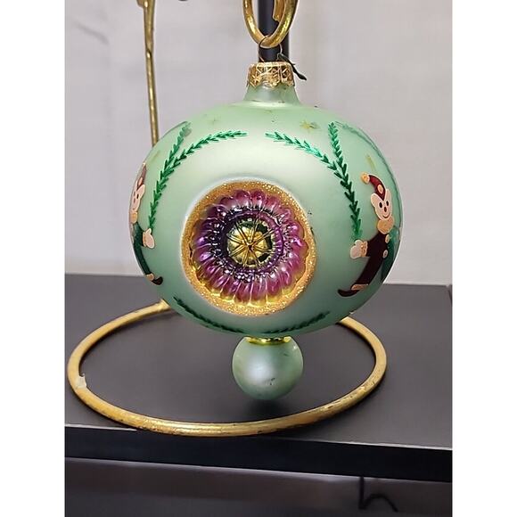 Vintage Christopher Radko Favorites Elf Ball Glass Christmas Ornament Reflector - Picture 2 of 9